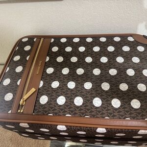 Michael Kors Brown and White Polka Dot Travel Bag